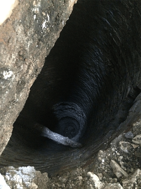 The well, 16.5 metres deep