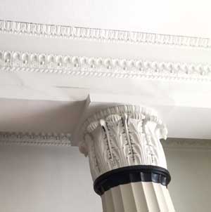 plasterwork in the hall