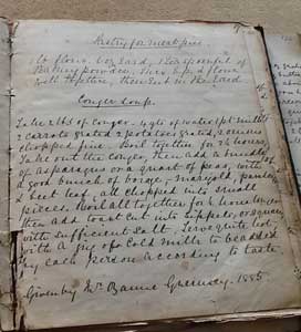 My great grandmother's cookery book. This recipe dated 1864