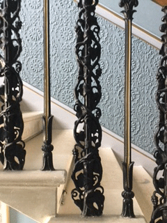 Unusual design cast iron balustrade