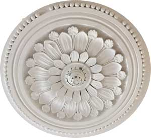 Ceiling rose in the main front room, ground floor