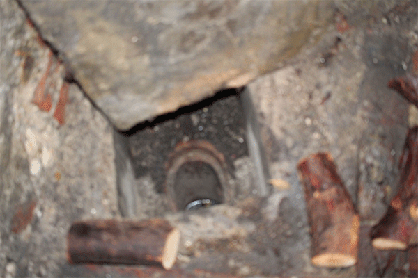 Drain in front vault