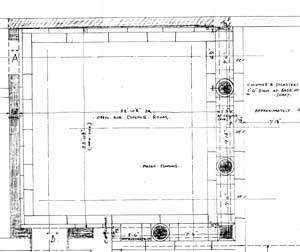 Plan detail for open air dining room. Click to see entire drawing.