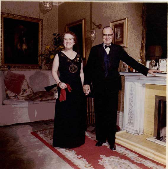 Harry and Minnie Weston in the drawing room at Fife House