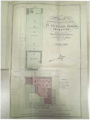 Plan from the Sale Brochure of 1900 showing the property boundaries and tunnel.