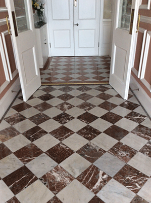 Hall showing original marble tiles