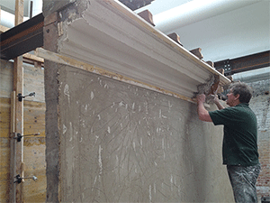 Second coat showing Neil using a running mould